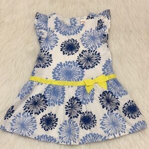 Gymboree Pocketful Sunshine Dandelion Toddler Dress Blue & White 12-18 Months